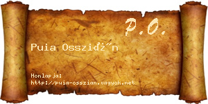 Puia Osszián névjegykártya